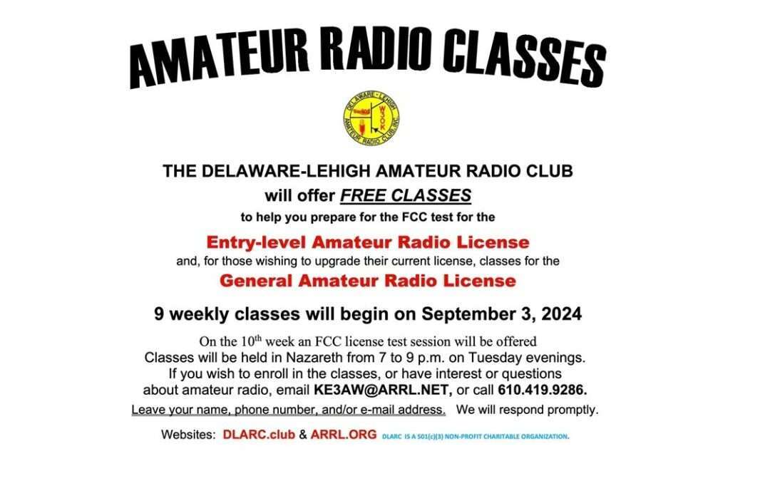 Ham Radio Classes start 9/3/2024